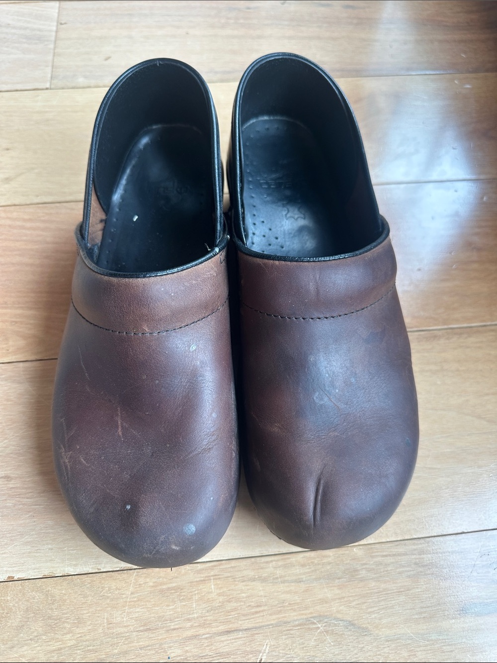 Dansko Women’s Dark Brown Leather Slip-On Clogs